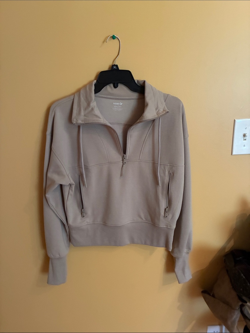 Old Navy Neutral Quarter-Zip Hoodie - Beige